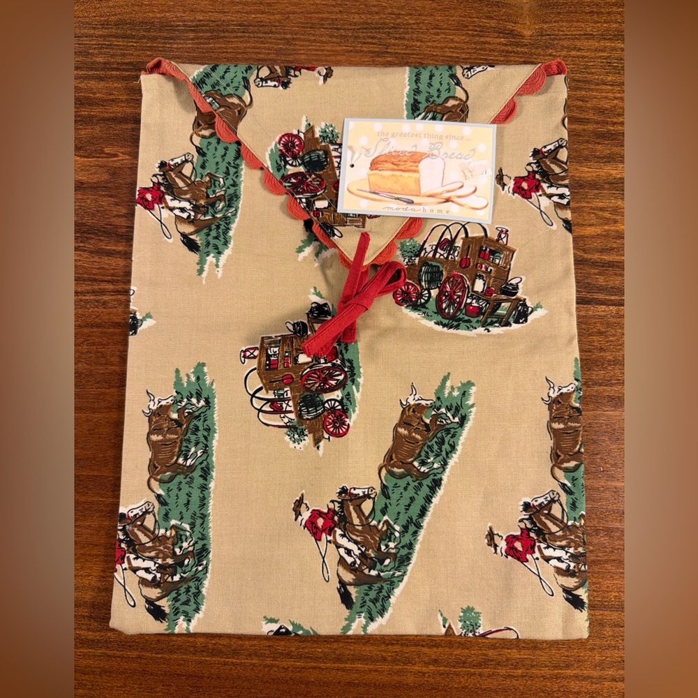 Moda Beige Stagecoach Patterned Bread Bag